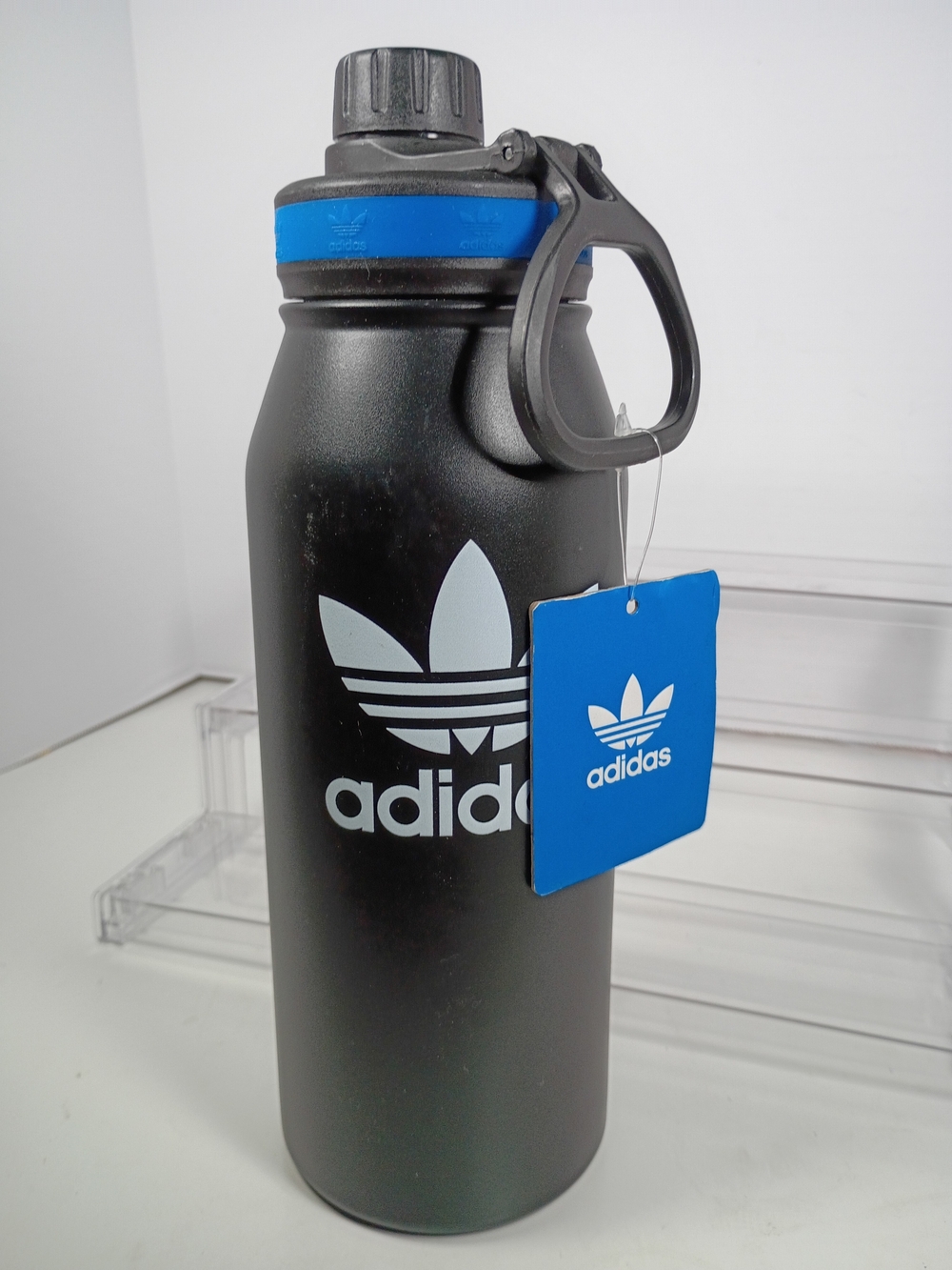 Adidas Double Wall Stainless Steel Water Bottle BPA Free Black Blue CL5371